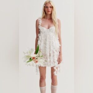 NWOT For Love And Lemons White Ruffle Dress